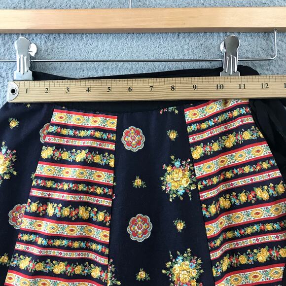 Vintage 70s Mr. Hank Patchwork Mixed Fabric Long Skirt wrap - Picture 5 of 10